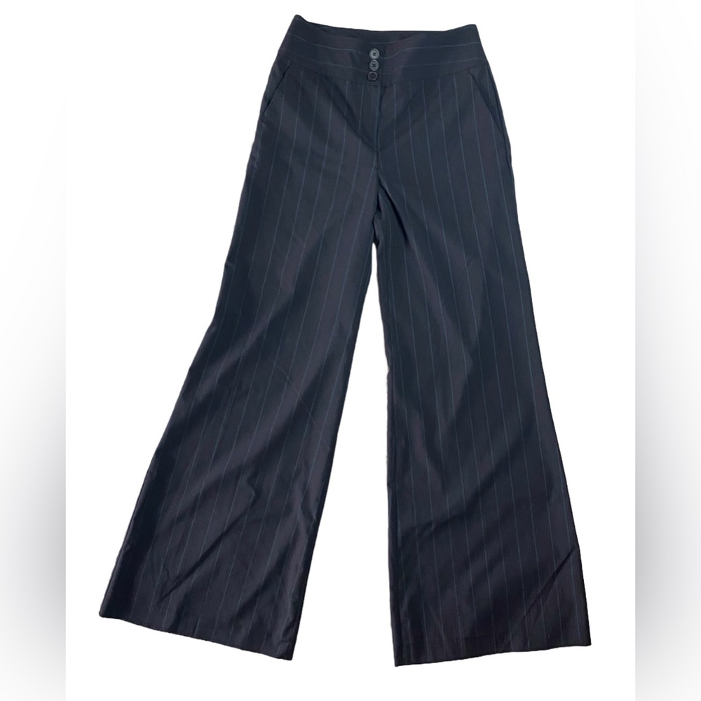 Express Design Studio Black Pinstripe Wide Leg Trousers